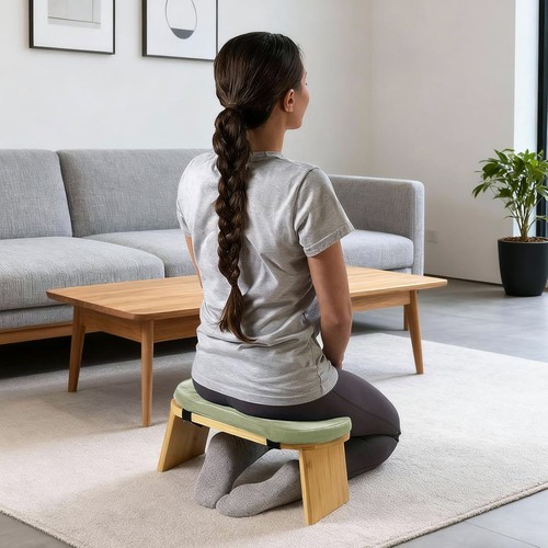 Meditationsbank aus bambus - meditationsbank,