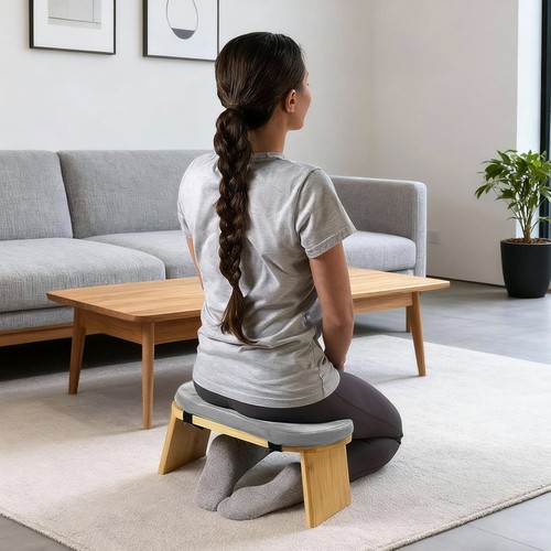 Meditationsbank aus bambus - meditationsbank,